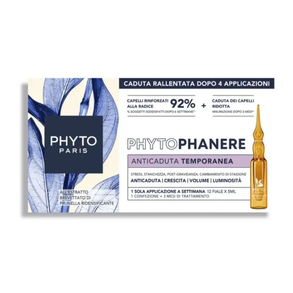 Phyto Phytophanere - Trattamento in fiale per la caduta temporanea dei capelli, 12 fiale da 5 ml