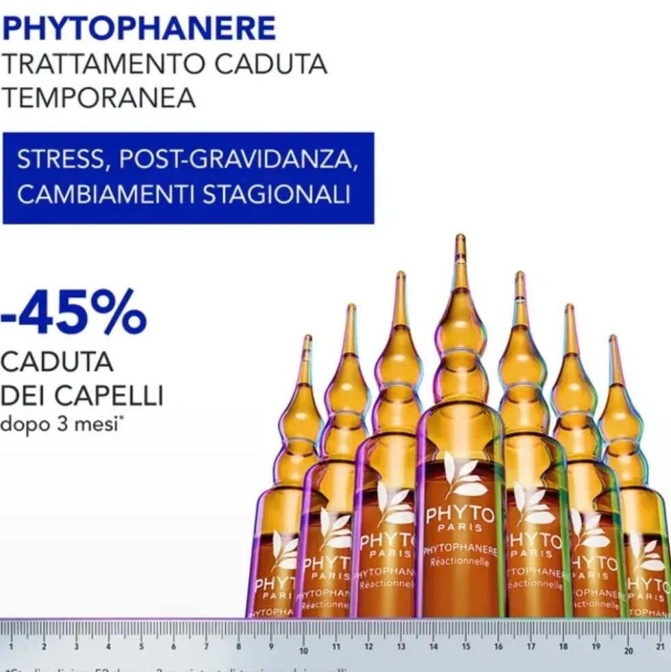 Phyto Phytophanere - Trattamento in fiale per la caduta temporanea dei capelli, 12 fiale da 5 ml