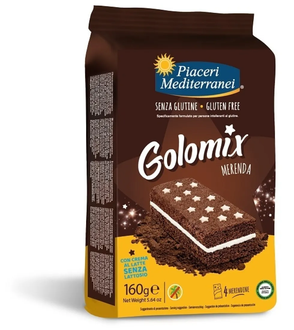 Piaceri Mediterranei Golomix Merenda al Cacao Senza Glutine, 4 x 40g