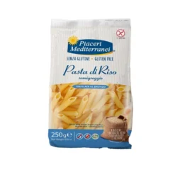 Piaceri Mediterranei Pasta Riso Semigreggio Penne Rigate Senza Glutine, 250 g