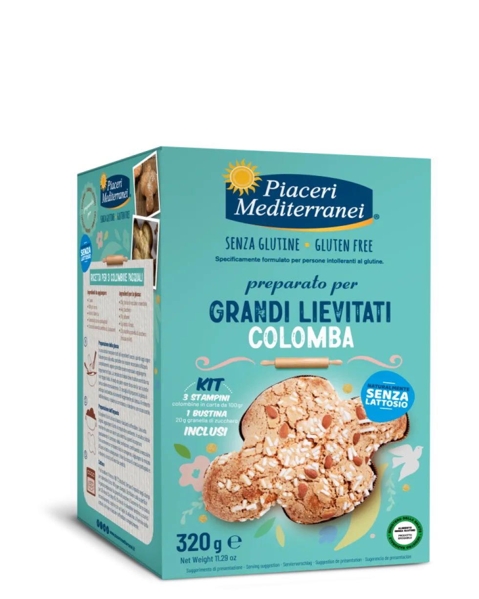Piaceri Mediterranei Preparato per grandi lievitati Miscela per dolci senza glutine senza lattosio, 320g