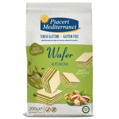 Piaceri Mediterranei Wafer al Pistacchio Senza Glutine, Busta da 200g
