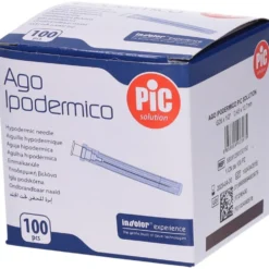 Pic Ago Ipodermico G26 1/2 - Ago ipodermico monouso e sterile per le iniezioni, 100 aghi