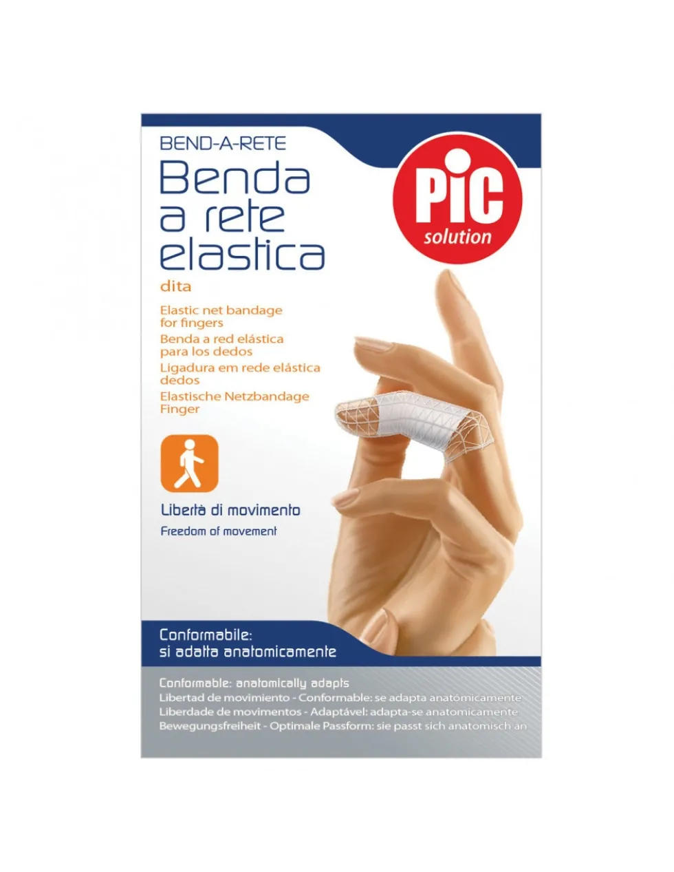 Pic Benda a rete - Benda tubolare per dita calibro 0 per fissare le medicazioni, 1 pezzo da 3 m
