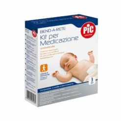 Pic Benda a rete - Kit medicazione ombelicale per il neonato, 3 bende e 3 compresse