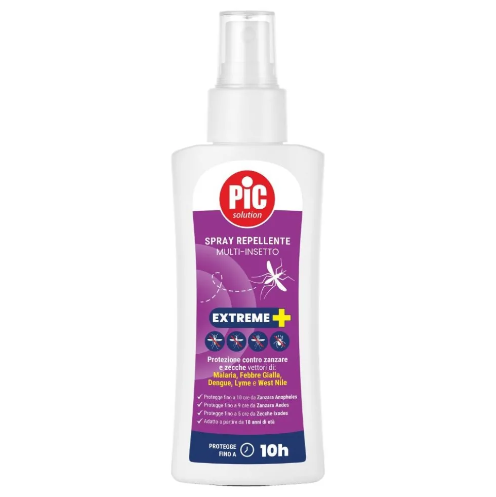 Pic Bengal Extreme+ - Spray repellente multi-insetto per zanzare e zecche, 100 ml