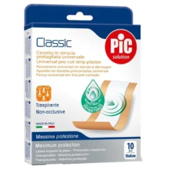Pic Classic - Cerotto in striscia pretagliata 10x8 cm, 10 cerotti