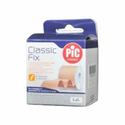 Pic Classic Fix Cerotto su rocchetto in tela per il fissaggio di medicazioni 5cm x 5m, 1 rocchetto
