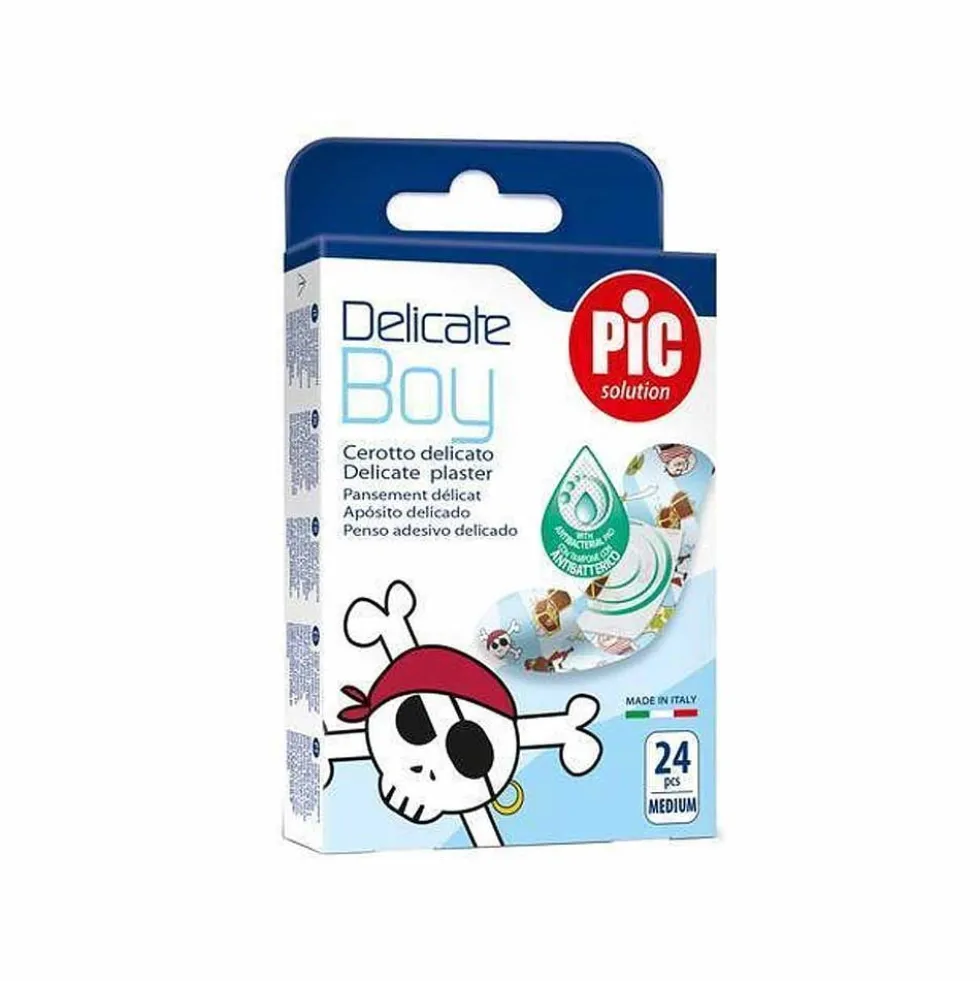Pic Delicate Boy - Cerotto pic delicate boy antibatterico per ferite dei bambini, 24 pezzi 19x72 mm