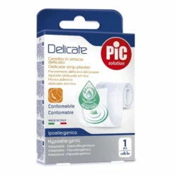 Pic Delicate - Cerotto in striscia con antibatterico per pelli sensibili, 1 pezzo da 8 x 100 cm