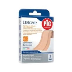 Pic Delicate - Cerotto in striscia antibatterico per pelli sensibili, 1 pezzo da 8 cm x 0,5 m