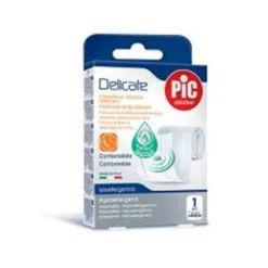 Pic Delicate - Cerotto in striscia antibatterico per pelli delicate, 1 striscia da 8 cm x 0,5 m