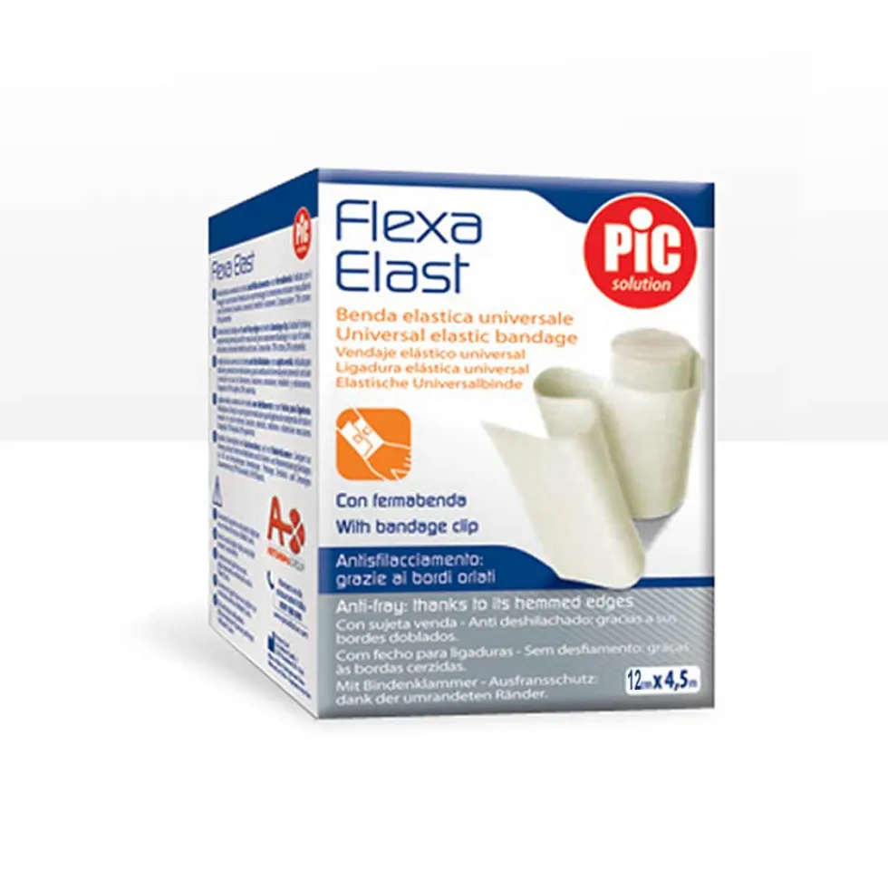 Pic Flexa Elast Benda Elastica di Supporto Colore Bianca Misura 12 cm x 4,5 m