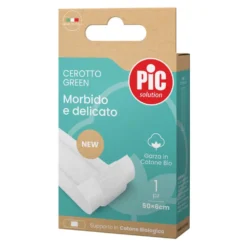 Pic Green - Cerotto Morbido e Delicato Garza in Cotone Bio, 1 cerotto striscia