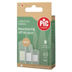 Pic Green - Cerotto Resistente all'acqua Garza con Aloe Vera, 40 cerotti mix