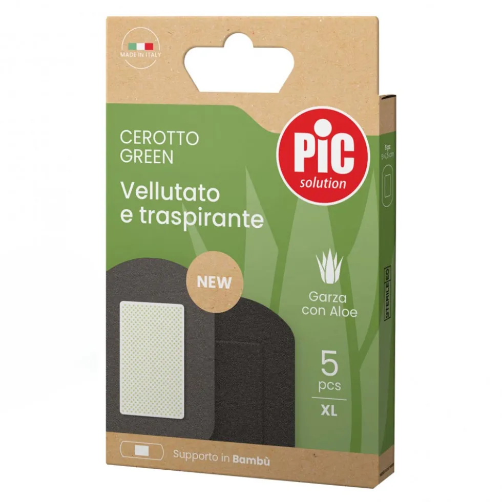 Pic Green - Cerotto Vellutato e Traspirante Garza con Aloe Vera, 5 cerotti XL