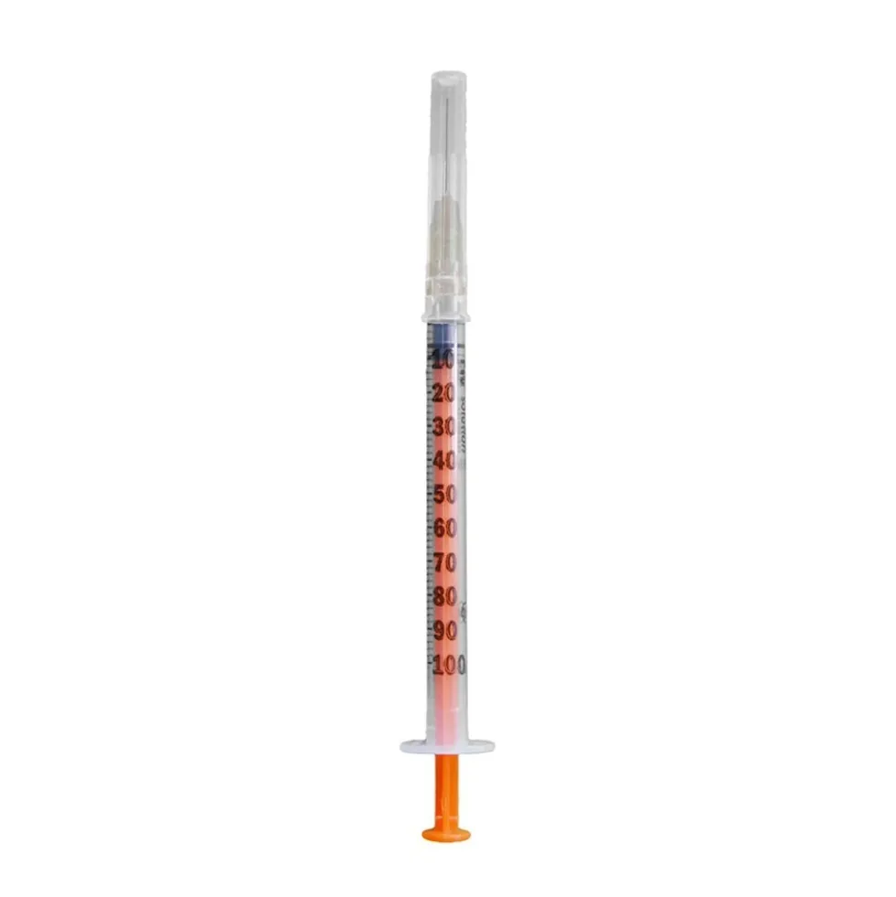 Pic Insumed - Siringa per insulina 100 UI con ago 28G per iniezioni, 1 siringa da 1 ml