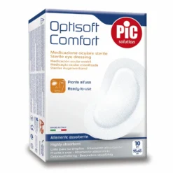 Pic Optisoft Comfort - Tampone oculare adesivo per la medicazione dell'occhio, 10 pezzi