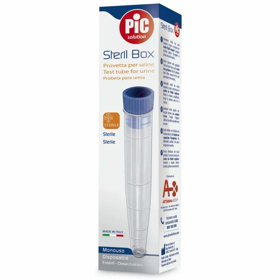 Pic Provetta analisi urine - Provette tappo a pressione 12 ml per l'esame delle urine, 1 pezzo