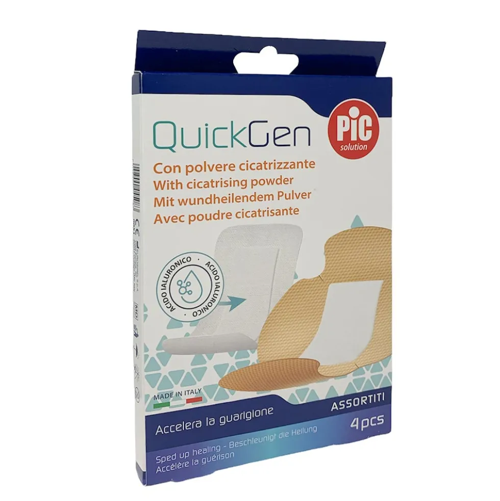 Pic QuickGen - Cerotto con Polvere Cicatrizzante Formato Mix, 4 pezzi
