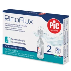 Pic Rinoflux - Soluzione fisiologica per l'igiene nasale e l'aerosolterapia, 20 fiale da 2 ml