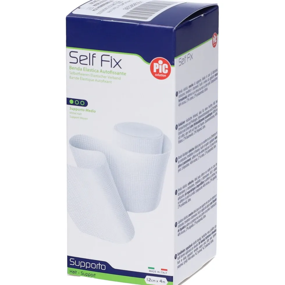Pic Self Fix Benda elastica autofissante per le medicazioni 12 cm x 4 m, 1 rotolo