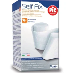 Pic Self Fix - Benda elastica coesiva autofissante per il fissaggio delle medicazioni 8cm x 4m, 1 benda