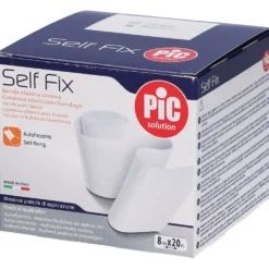 Pic Self Fix - Benda elastica coesiva autofissante per il fissaggio delle medicazioni 8cm x 20m, 1 benda
