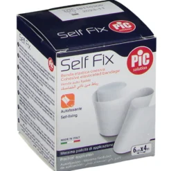 Pic Self Fix - Benda elastica coesiva per il fissaggio delle medicazioni 6 cm x 4 m, 1 benda
