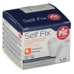 Pic Self Fix - Benda elastica coesiva per il fissaggio di medicazioni, 1 pezzo da 4 cm x 4 m