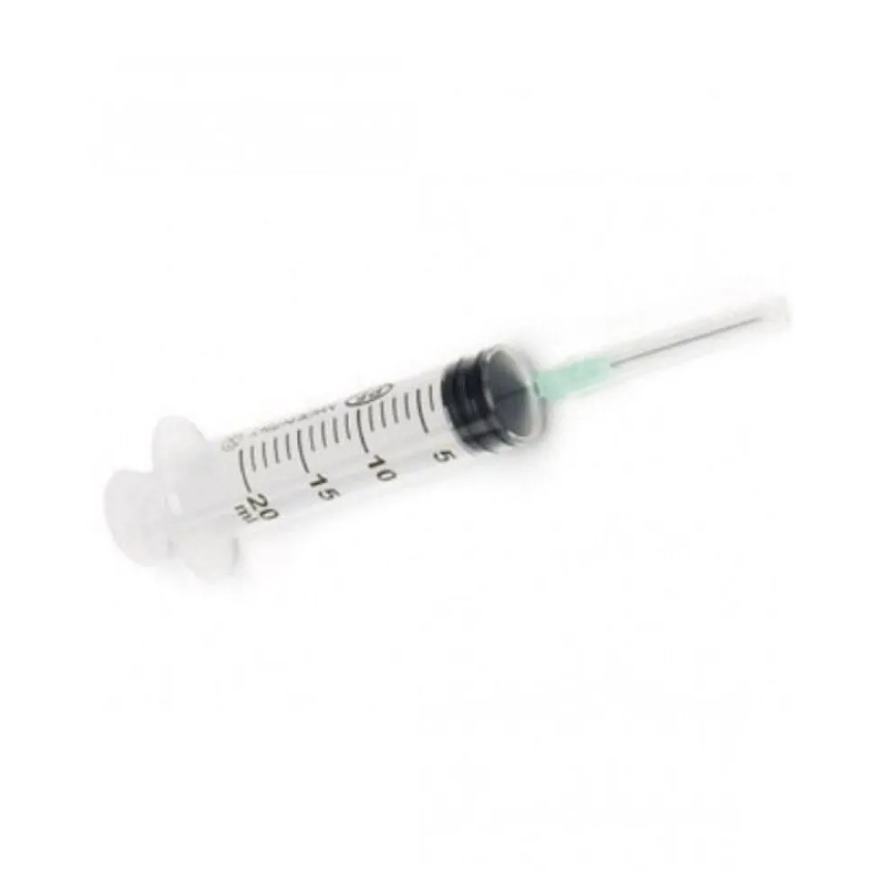 Pic Siringa sterile 20G 1 1/2 - Siringa a cono eccentrico per iniezioni, 1 siringa da 20 ml