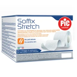 Pic Soffix Stretch - Cerotto estensibile per il fissaggio di medicazioni, 1 rotolo da 10 cm x 2 m