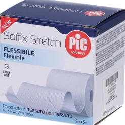 Pic Soffix Stretch - Cerotto Pic Soffix per il fissaggio di medicazioni, 1 rotolo da 5 cm x 5 m