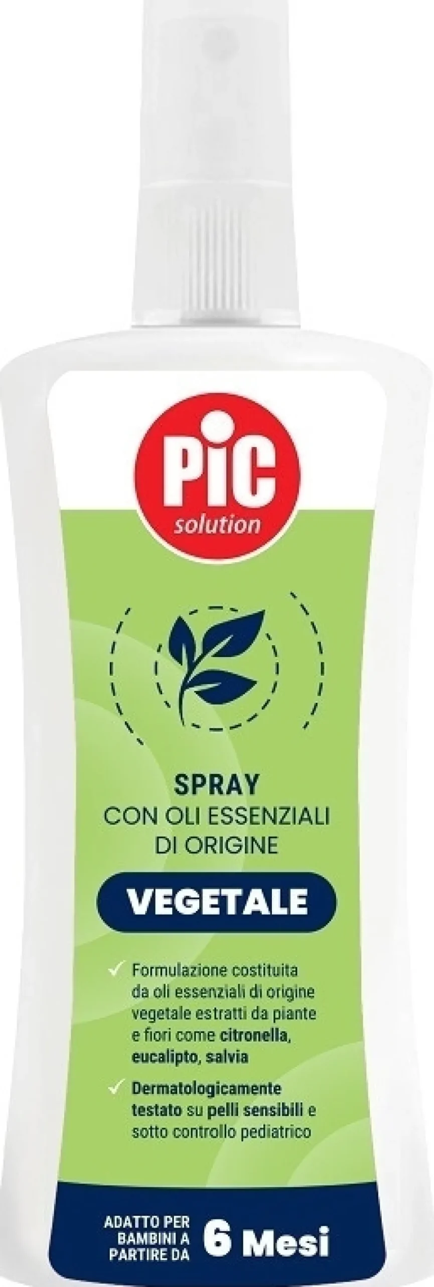 Pic spray protettivo - Repellente vegetale antizanzare per il corpo, flacone da 100 ml