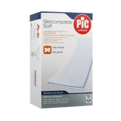Pic Stericompress Soft - Compresse in TNT sterili per la medicazione 18x40 cm, 12 compresse
