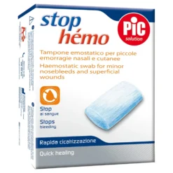 Pic Stop Hemo - Tampone emostatico sterile per emorragie nasali e cutanee, 5 pezzi