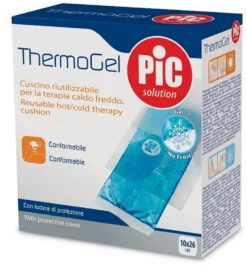 Pic ThermoGel Cuscino in gel caldo/freddo per dolori muscolari 10x26 cm con fodera, 1 pezzo