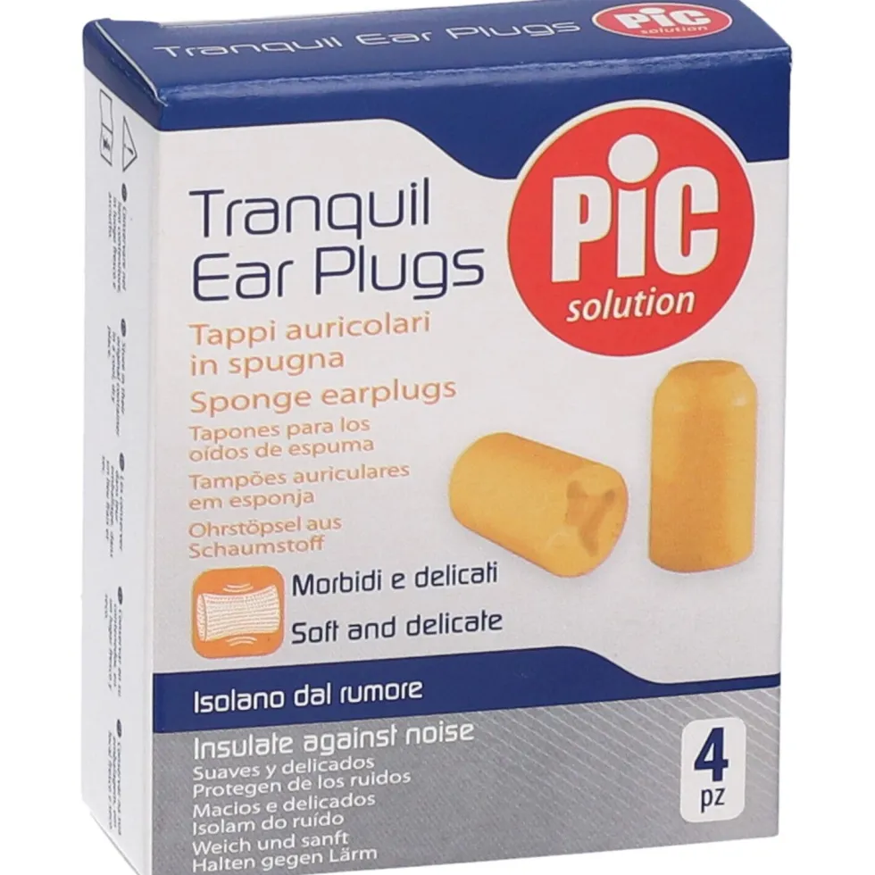 Pic Tranquil Ear Plugs - Artsana tappi auricolari spugna per l'isolamento dai rumori, 4 pezzi