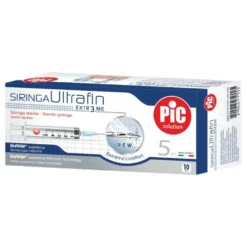 Pic Ultrafin Extreme G23 Siringa sterile monouso con ago, 10 siringhe da 5 ml
