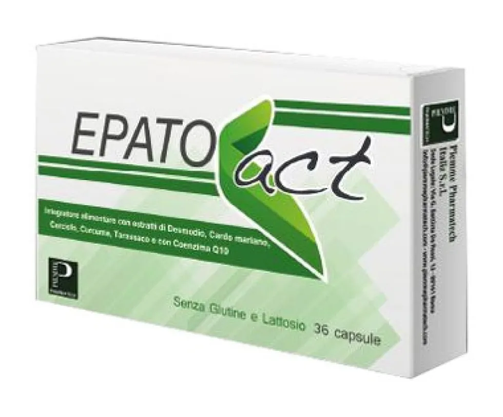 Piemme Pharmatech Epatoact - Integratore Epatoact Piemme per il fegato e la digestione, 36 capsule