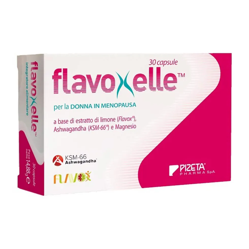 Pizeta Pharma Flavoxelle Integratore Donna in Menopausa, 30 Capsule
