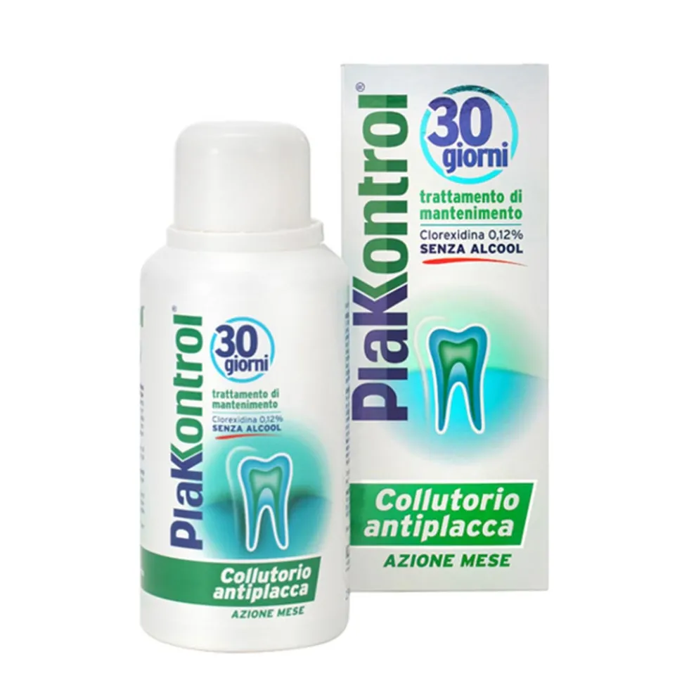 Plakkontrol 30 Giorni Collutorio Antiplacca Clorexidina 0,12%, 250ml