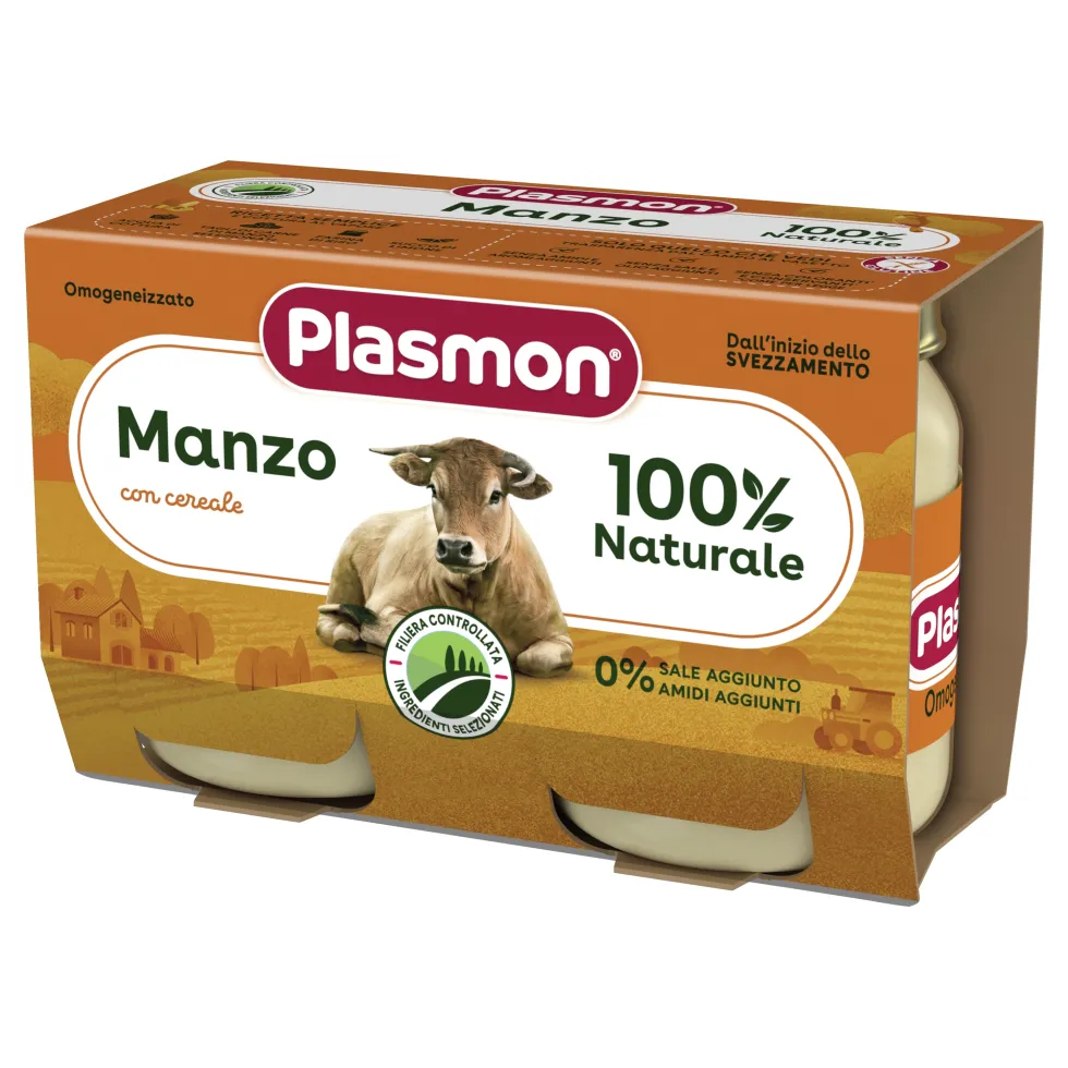Plasmon Omogeneizzato di manzo - Alimento per lo svezzamento, Plasmon omogeneizzato 120 g x 2