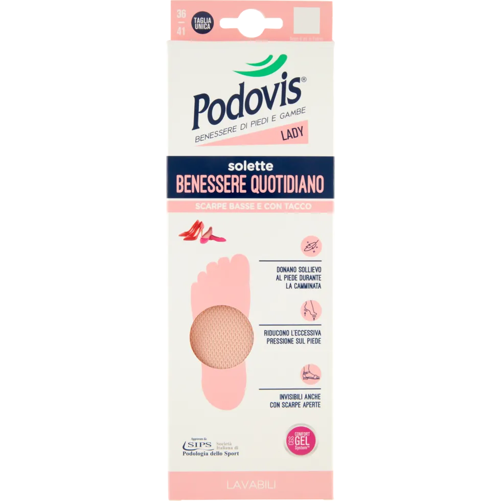 Podovis Solette Décolleté Effetto Comfort - Supporto in gel per tallone e avampiede, 6 paia
