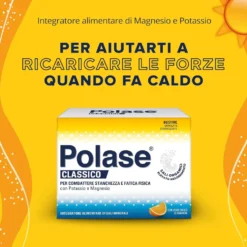 Polase Classico Arancia - Integratore di potassio e magnesio per ridurre la stanchezza, 12 bustine