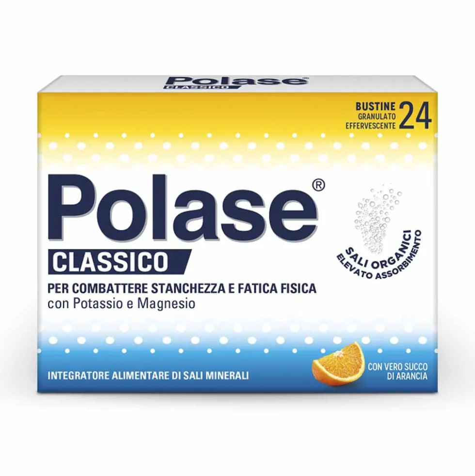 Polase Classico Integratore Sali Minerali Magnesio Potassio Gusto Arancia,24 Bst