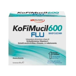 Pool Pharma KoFiMucil 600 Flu Integratore Tosse e Raffreddore gusto Arancia, 10 bustine