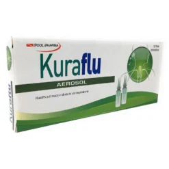 Pool Pharma Kuraflu Aerosol - Soluzione nebulizzabile per fluidificare il muco, 10 fiale da 5 ml