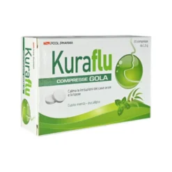 Pool Pharma Kuraflu Gola - Dispositivo medico per la tosse gusto menta e eucalipto, 20 compresse