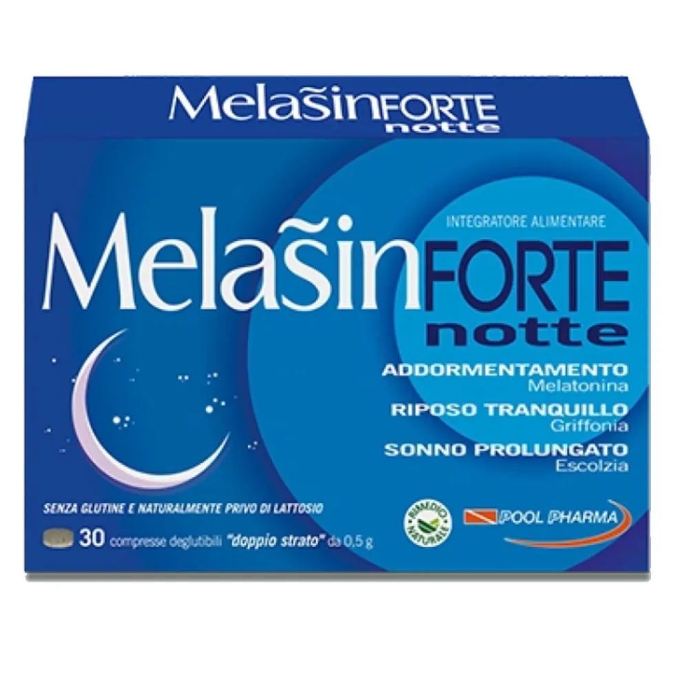 Pool Pharma Melasin Forte Notte Integratore Alimentare, 30 compresse